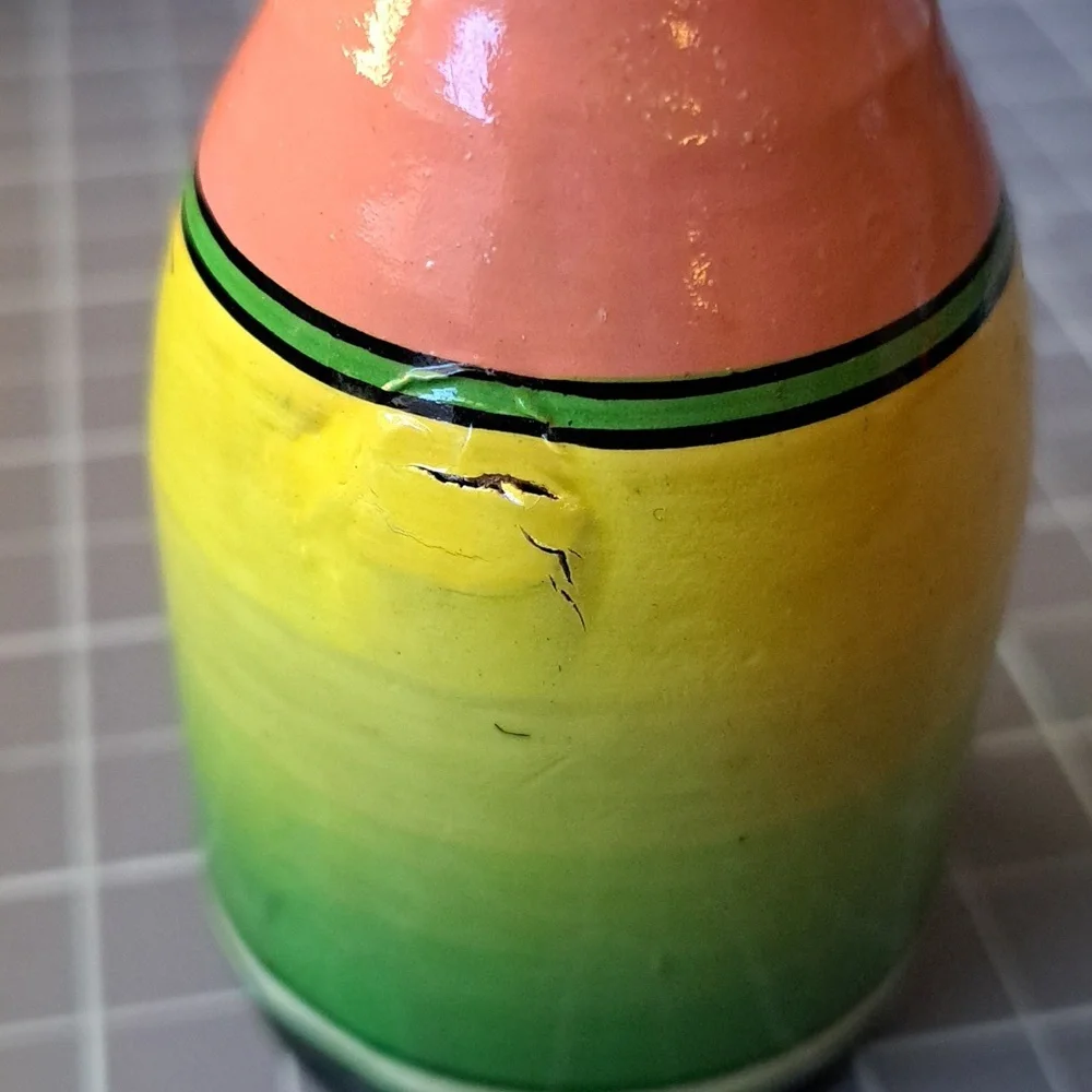 Vintage Handpainted Wooden Egyptian Peg Doll Figurine Folk Art Woman green eyes